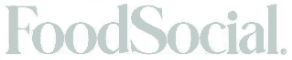 The image displays the word FoodSocial. in large, light gray serif font on a plain background.