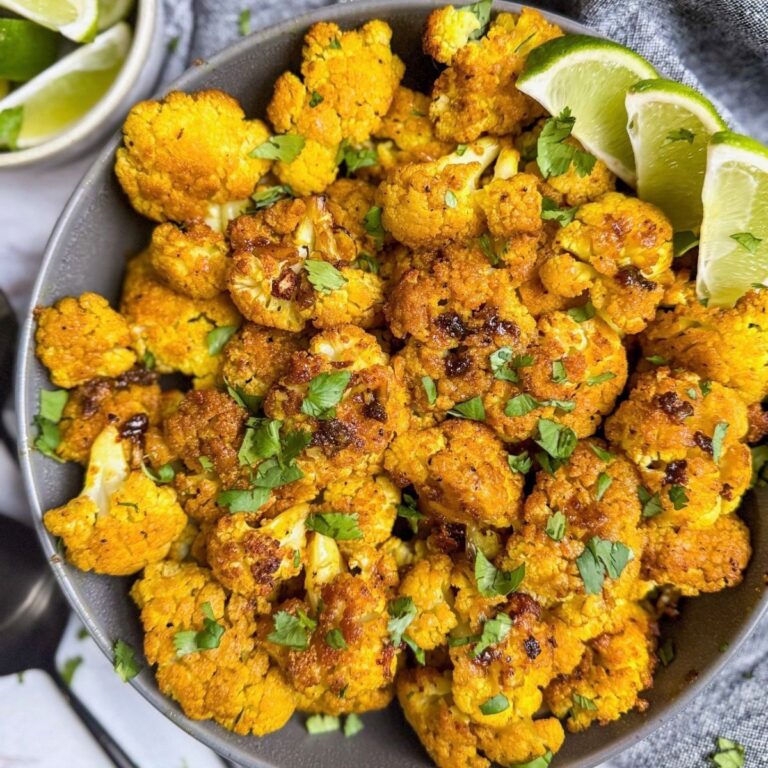 Paleo roasted honey curry cauliflower