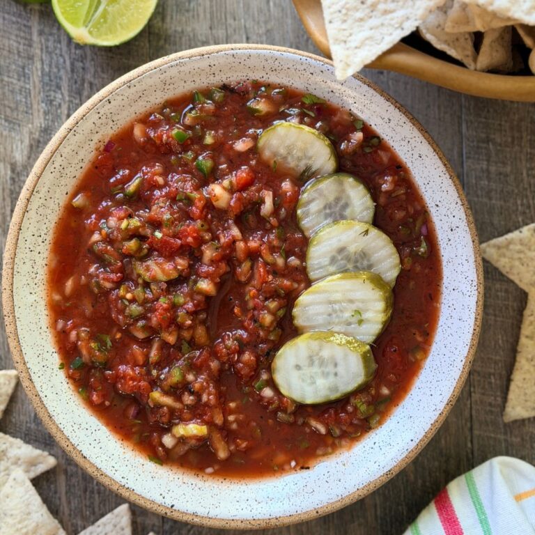 dill pickle salsa with fire roasted tomatoes and jalapeño pepppers